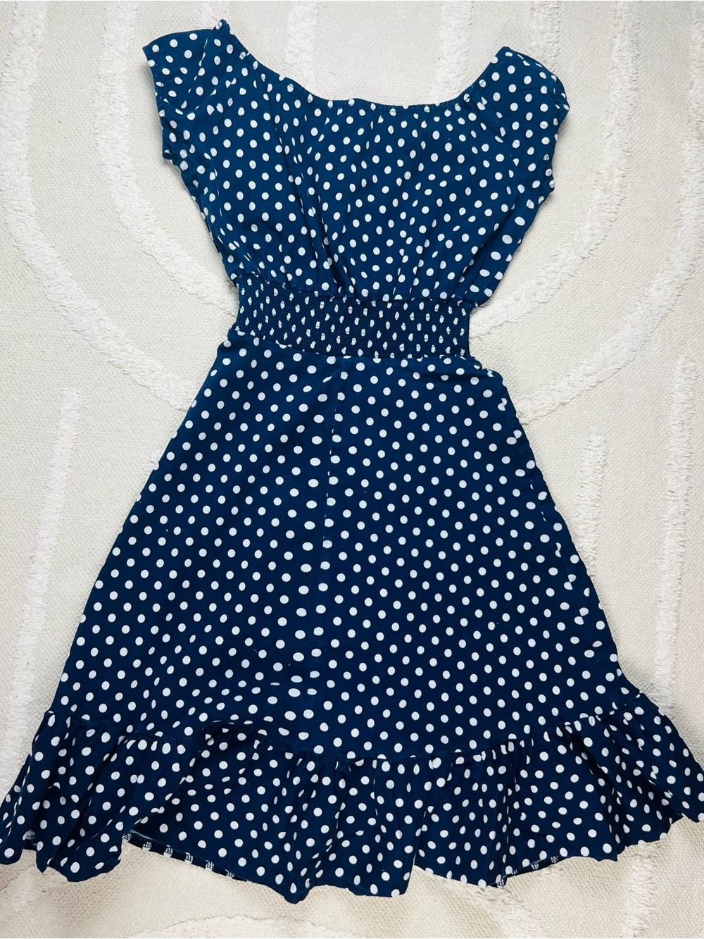 Polka Dot Navy and White Dress – M | Retro-Inspired - Picture 11 of 15